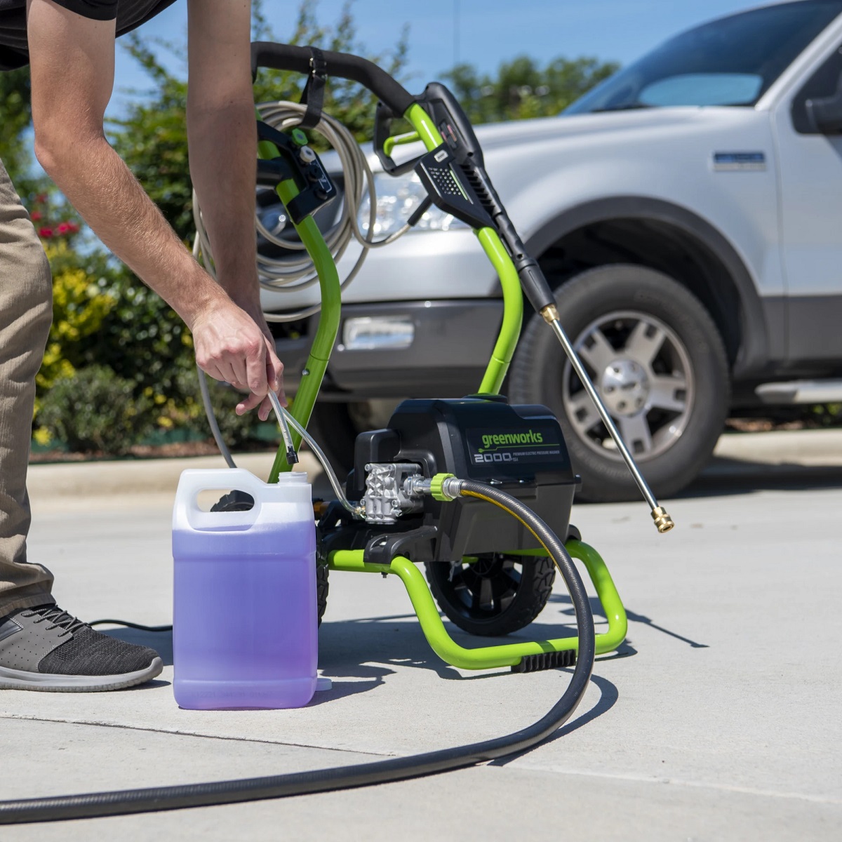 Greenworks 2000 Psi Pressure Washer How To Use Soap